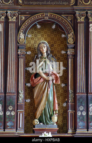 Saint Mary Magdalene, altar in Parish Church of Saint Mary Magdalene in Donja Kupcina, Croatia Stock Photo