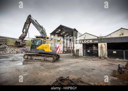 Atlas Works , Chapel Street , Levenshulme.  Demolition begins on the brown field site Stock Photo