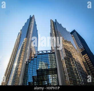 Modern skyscrapers in the Financial District of downtown Toronto - Toronto, Ontario, Canada Stock Photo