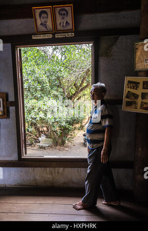 Interior of the traditional Khmer house in the Battambang, Stock Photo