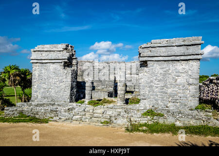 The house of Cenote - Mayan Ruins of Tulum, Mexico Stock Photo