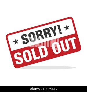 Sold Out design concept, vector illustration, Store sign Stock Vector