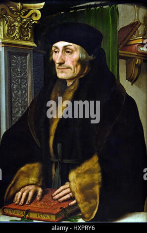 Erasmus 1523 Hans Holbein the Younger 1497-1543 German Germany (  Desiderius Erasmus 1466 – 1536 Dutch Netherlands ( Erasmus of Rotterdam ) Renaissance humanist Catholic priest social critic teacher and theologian ) Stock Photo