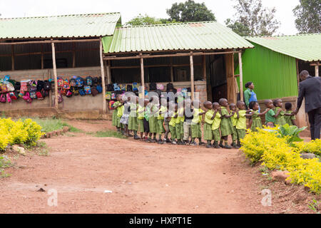 Pupils at a Bridge International Academies primary school in Mpigi, Uganda. Stock Photo