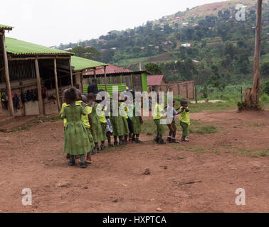 Pupils at a Bridge International Academies primary school in Mpigi, Uganda. Stock Photo