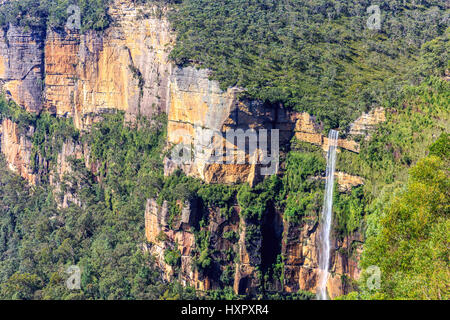 Bridal Veils waterfall or Govetts leap waterfall in Grose valley,Blue mountains national park,New south wales,australia Stock Photo