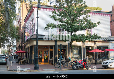 Gallery Espresso coffee shop in Savannah, Georgia on Chippewa Square in the Historic District. Stock Photo