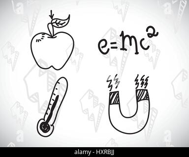 science class and school scribbles cartoons drawing vector Stock Vector