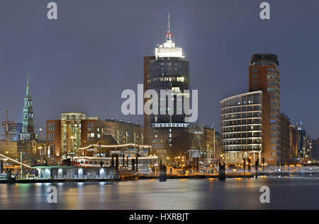 Germany, Hamburg, harbour city, Kehrwiederspitze and Hanseatic League Trade centre, hamburger, Hamburg, town, Gro? town, building, office building, mo Stock Photo