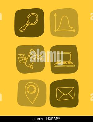 Technology and science scribbles cartoons drawing vector Stock Vector