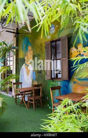 Coffe restaurant Bric a Brac, Battambang, Cambodia, Asia. Stock Photo