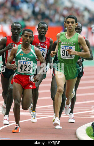 K BEKELE & HICHAM EL GUERROUJI 5000 METRES STADE DE FRANCE ST DENIS PARIS FRANCE 31 August 2003 Stock Photo