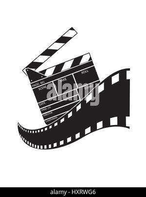 Clapperboard isolated on White Background Stock Vector
