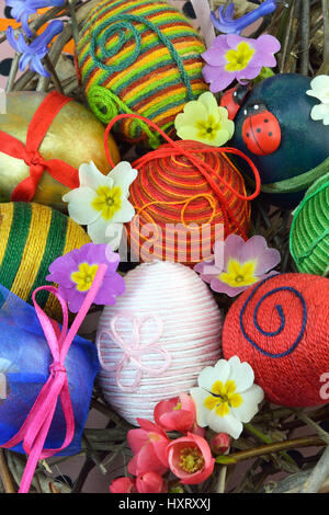 Hand decorated eggs for Easter Stock Photo