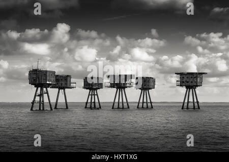 Maunsell naval forts - Red Sands sea forts Stock Photo