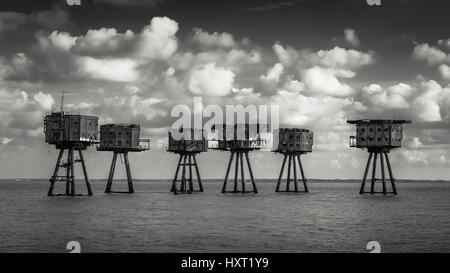 Maunsell naval forts - Red Sands sea forts Stock Photo
