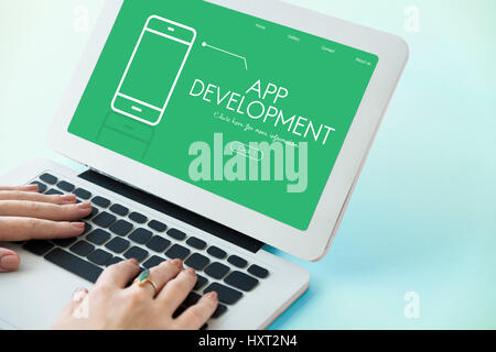 Technology App Development Wireless E-commerce Stock Photo