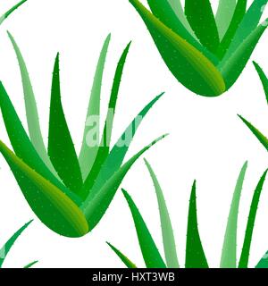 aloe vera seamless pattern Stock Vector