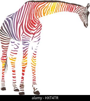 Abstract giraffe with zebra skin Stock Vector