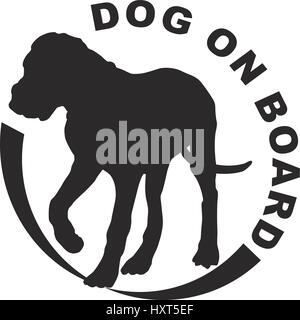 Dog puppy on board Stock Vector