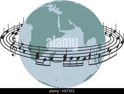 Stave around the planet earth Stock Vector