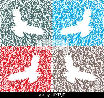 Isolated Background Of Bird Predator And Its Prey Stock Vector