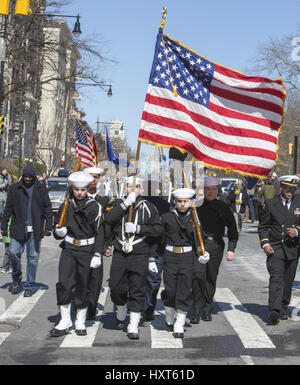 Irish American Parade for Saint Patrick's Day in the Park Slope neighborhood of Brooklyn, NY. Stock Photo