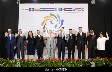 San Jose, Costa Rica. 29th Mar, 2017. Delegates pose for photos at the 16th Tuxtla Summit of Central American and Latin American leaders, in San Jose, Costa Rica, March 29, 2017. Credit: Kent Gilbert/Xinhua/Alamy Live News Stock Photo