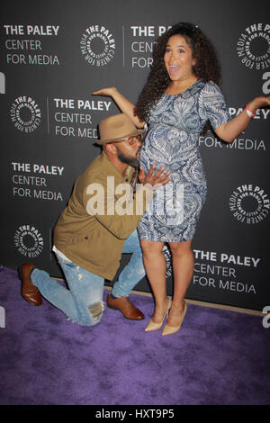 Los Angeles, USA. 29th Mar, 2017. Rockmond Dunbar, Maya Gilbert 03/29/2017 Advance Screening and Conversation with 'Prison Break' held at The Paley Center for Media in Beverly Hills, CA Photo: Cronos/Hollywood News Stock Photo