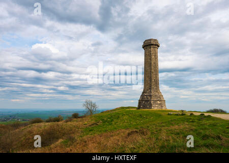 Hardy's Monument, Portesham, Dorset, UK. 30th Mar, 2017. UK Weather. Clouds building above Hardy's Monument near Portesham in Dorset on a day of sunny spells and warm temperatures. Hardy's Monument was built in the shape of a telescope to commemorate Vice-Admiral Sir Thomas Masterman Hardy who served with Admiral Nelson on HMS Victory. Photo Credit: Graham Hunt/Alamy Live News Stock Photo