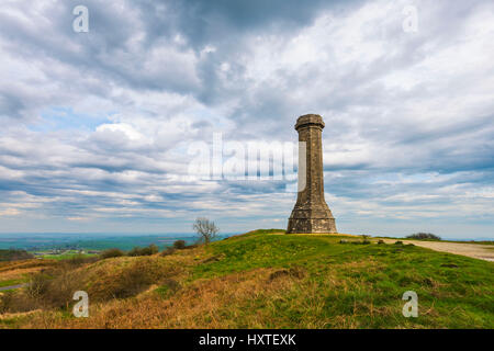Hardy's Monument, Portesham, Dorset, UK. 30th Mar, 2017. UK Weather. Clouds building above Hardy's Monument near Portesham in Dorset on a day of sunny spells and warm temperatures. Hardy's Monument was built in the shape of a telescope to commemorate Vice-Admiral Sir Thomas Masterman Hardy who served with Admiral Nelson on HMS Victory. Photo Credit: Graham Hunt/Alamy Live News Stock Photo