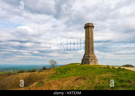 Hardy's Monument, Portesham, Dorset, UK. 30th Mar, 2017. UK Weather. Clouds building above Hardy's Monument near Portesham in Dorset on a day of sunny spells and warm temperatures. Hardy's Monument was built in the shape of a telescope to commemorate Vice-Admiral Sir Thomas Masterman Hardy who served with Admiral Nelson on HMS Victory. Photo Credit: Graham Hunt/Alamy Live News Stock Photo