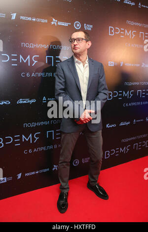 Moscow, Russia. 29th Mar, 2017. Actor Konstantin Khabensky at the premiere of Dmitry Kiselyov's film 'The First Time' film about the first ever spacewalk performed by Soviet cosmonaut Alexei Leonov at the KARO 11 Oktyabr Cinema. Credit: Victor Vytolskiy/Alamy Live News Stock Photo