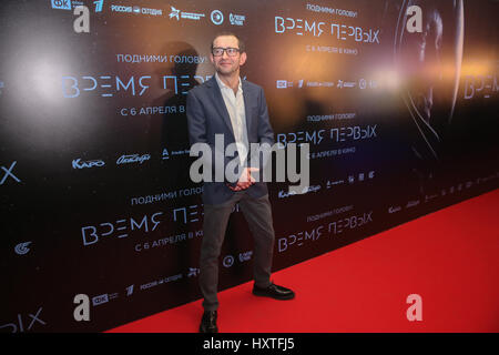 Moscow, Russia. 29th Mar, 2017. Actor Konstantin Khabensky at the premiere of Dmitry Kiselyov's film 'The First Time' film about the first ever spacewalk performed by Soviet cosmonaut Alexei Leonov at the KARO 11 Oktyabr Cinema. Credit: Victor Vytolskiy/Alamy Live News Stock Photo