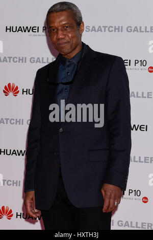London, UK.  30 March 2017. Hugh Quarshie, actor, attends the private view at the Saatchi Gallery of 'From Selfie to Self-Expression', the world’s first exhibition exploring the history of the selfie from the old masters to the present day.  The show, open from 31st March to 30th May 2017, celebrates the creative potential of a form of expression often derided for its inanity as well as highlighting the emerging role of the smartphone as an artistic medium for such self-expression. Credit: Stephen Chung / Alamy Live News Stock Photo