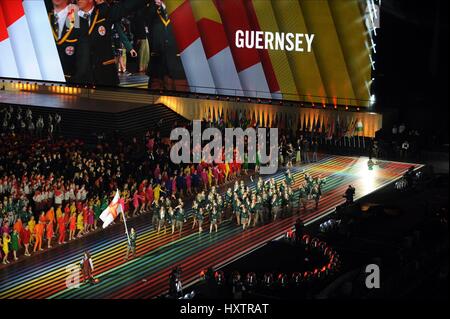 GUERNSEY TEAM COMMONWEALTH GAMES OPENING CEREMONY COMMONWEALTH GAMES OPENING CER CELTIC PARK GLASGOW SCOTLAND 23 July 2014 Stock Photo