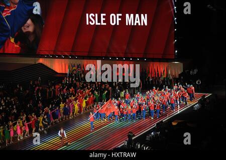 ISLE OF MAN TEAM COMMONWEALTH GAMES OPENING COMMONWEALTH GAMES OPENING CER CELTIC PARK GLASGOW SCOTLAND 23 July 2014 Stock Photo