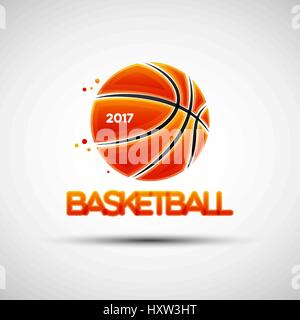Vector illustration of abstract basketball ball logo template for your design Stock Vector
