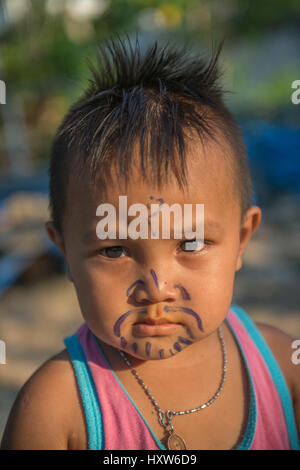 A funny Thai little boy in Phuket, Thailand. 09-Mar-2017 Stock Photo