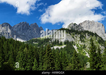Amazing mountains scenic in the Alps. Austrian travel destination Kaiser Mountains, Wilder Kaiser chain, Tyrol Stock Photo