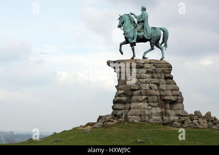 General view of the Copper Horse Statue, depicting King George III, in Windsor Great Park Stock Photo