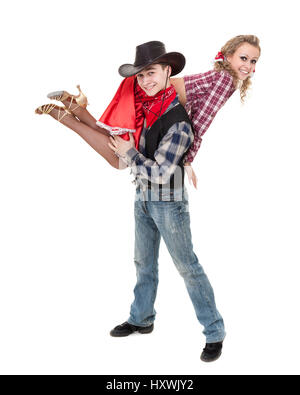 cabaret dancer couple dressed in cowboy costumes Stock Photo - Alamy
