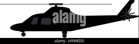 Helicopter icon illustrated on a white background in vector Stock Vector