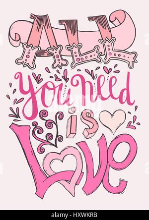 All you need is love poster Stock Vector