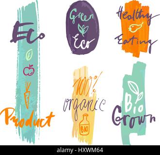 Vector natural organic product label Stock Vector