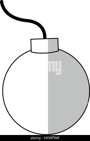 bomb icon over white background, half line half color style, vector ...