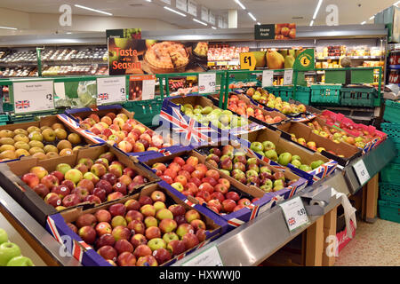 Apples on sale at Morrisons supermarket Stock Photo