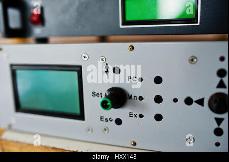 Electric frequency converter, motor speed controller, rework station. Stock Photo