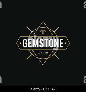 Diamond and Jewels Retro Vintage Badge Labels Stock Vector