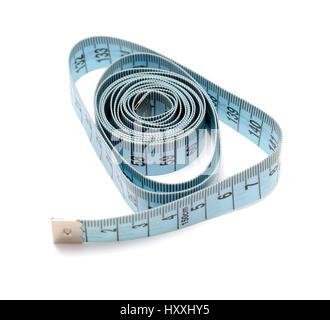 Tools collection - Measure tape (tapeline) isolated on white background Stock Photo